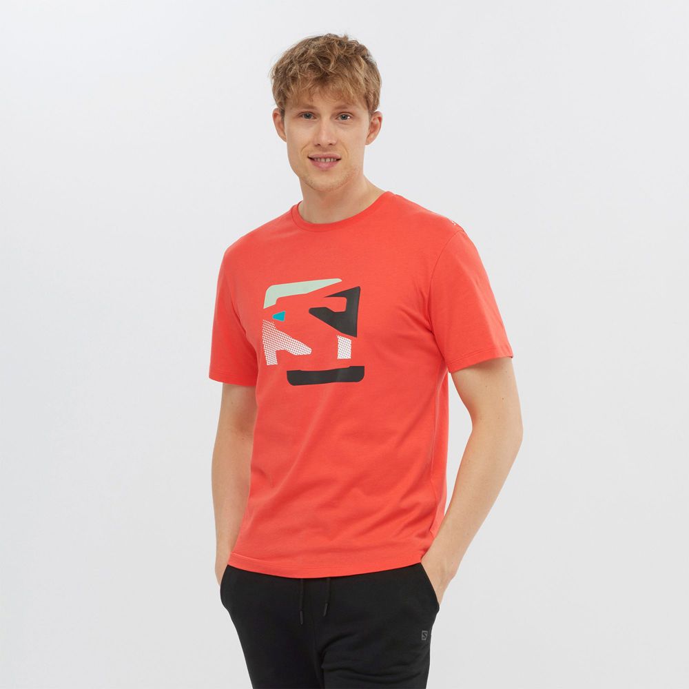 Salomon Israel OUTLIFE GRAPHIC DISRUPTED LOGO SS M - Mens T shirts - Orange (INBU-50267)